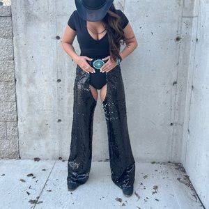 Sequined assless chaps